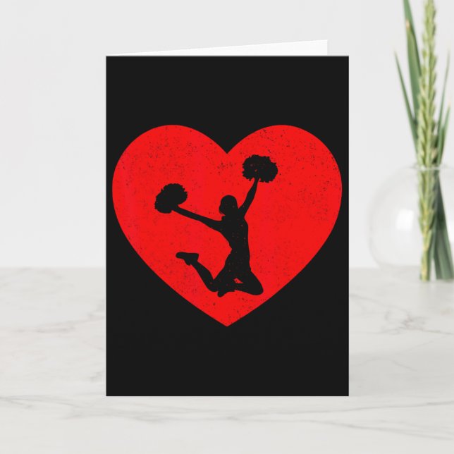 Carte Cœur en forme de Saint-Valentin de Cheerleading Ch (Devant)