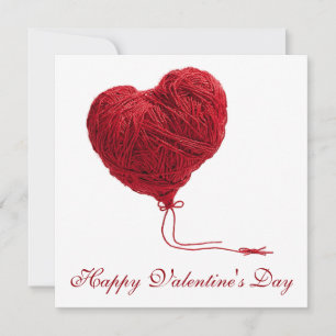 Carte Cœur en laine douillet pour la Saint-Valentin