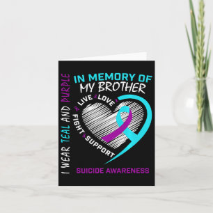Carte Cœur en mémoire de mon frère, sensibilisation au s