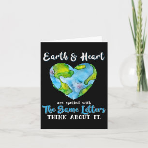 Carte Coeur Et Jour des terres Planète Anniversaire Jour