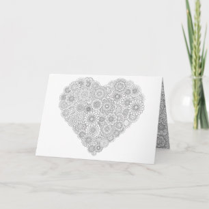 Carte Cœur Fleur : Personnalisée pour Coloriage Ad