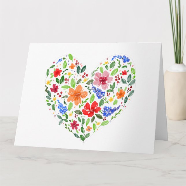 Carte Cœur floral (Devant)