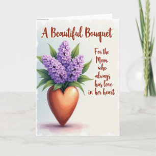 Carte cœur floral aquarelle