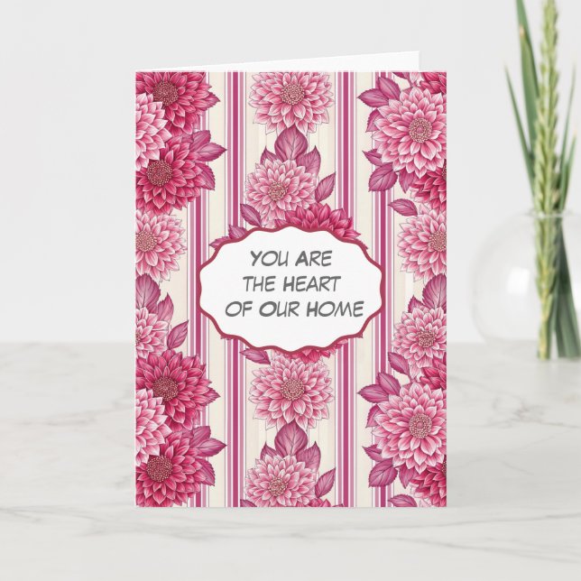 Carte Cœur Floral de Notre Maison  (Devant)