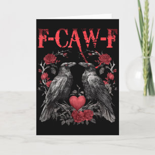 Carte Cœur floral drôle de corbeau F-caw-f Anti Saint-Va