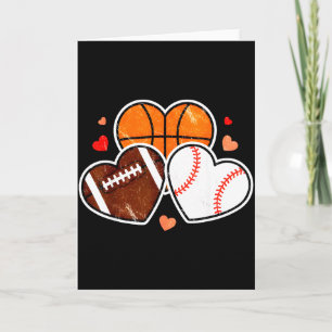 Carte Cœur Football Basket-ball Football Saint-Valentin