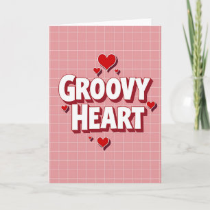 Carte Cœur Groovy Rose