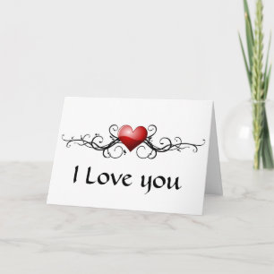 Carte Cœur grunge Je t'aime - Personnaliser