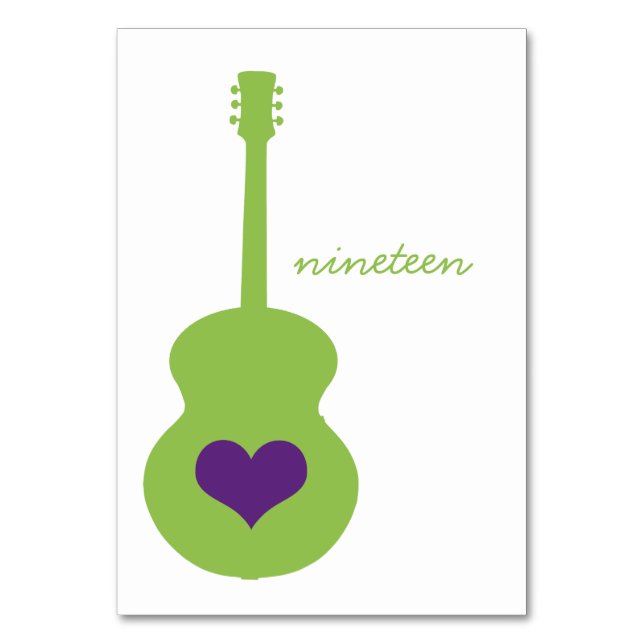 Carte Coeur Guitare Vert/Violet (Par défaut)