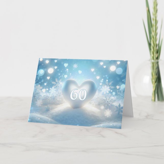 Carte Coeur hivernal du 60e anniversaire (Devant)