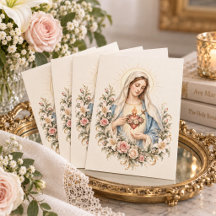 Cœur Immaculé de Marie Floral Catholique Vintage