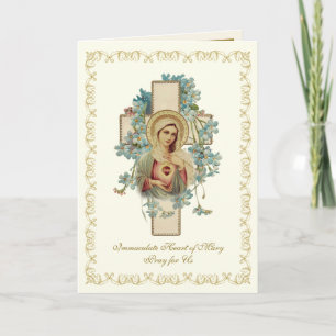 Carte Coeur immaculé de Marie Religieux catholique