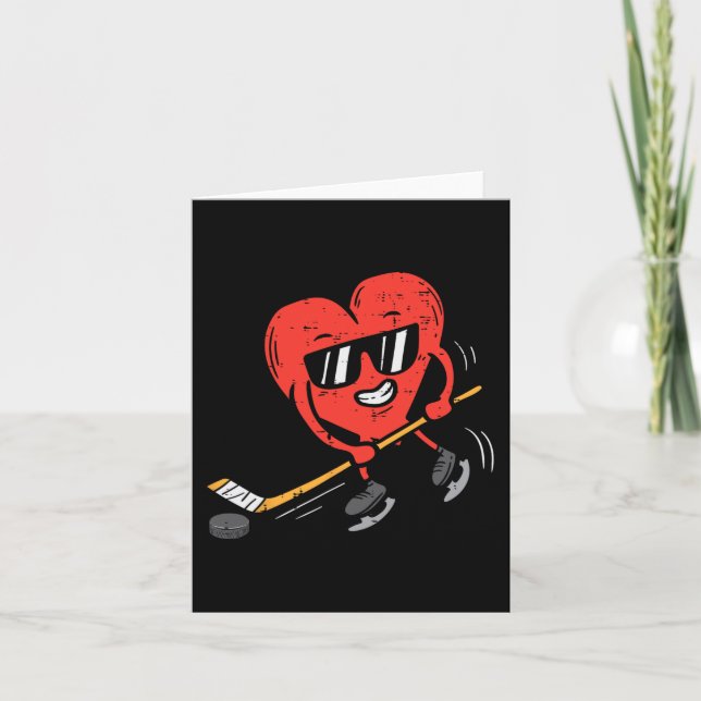 Carte Coeur Jeu de hockey sur glace Valentines Jour Amou (Devant)