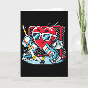 Carte Cœur jouant au gardien de but de hockey pour la Sa