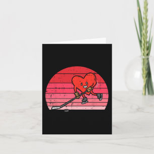 Carte Cœur Jouant Au Hockey Sur Glace Sport Hommes Femme