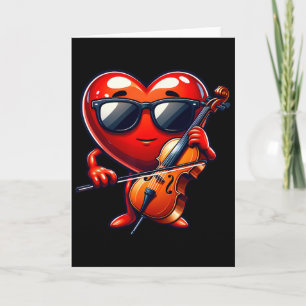Carte Cœur jouant du violoncelle Saint-Valentin Saint-Va