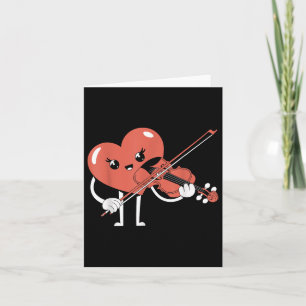Carte Coeur Jouer Violon Valentines Musique de jour Amou