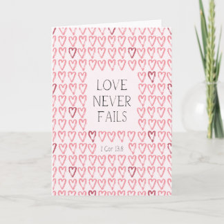 Carte Coeur "L'amour n'échoue jamais"