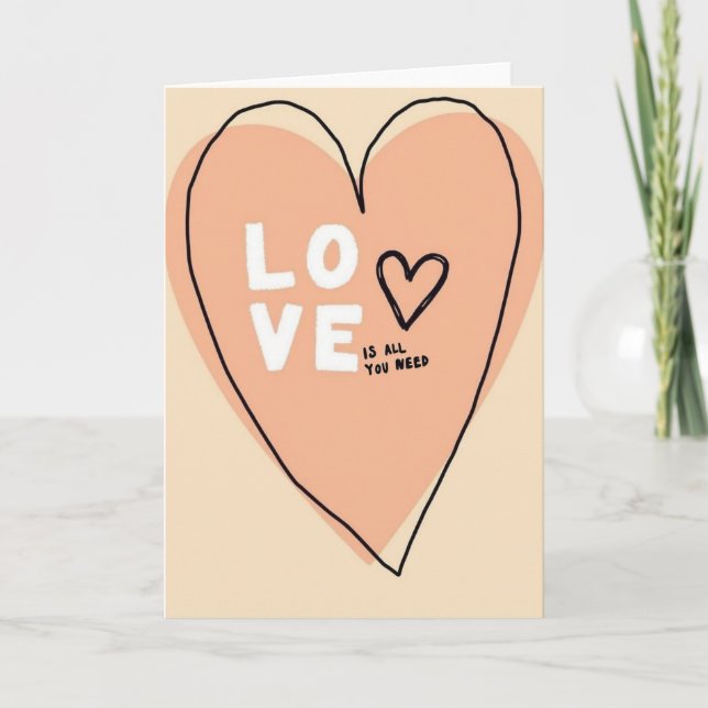 Carte cœur Love Is All You Need (Devant)