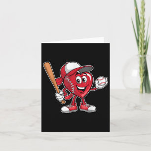 Carte Coeur mignon Jouer Baseball Valentines Jour Garçon