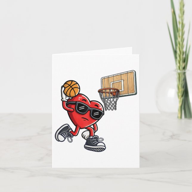 Carte Coeur mignon Jouer Basket Valentines Jour Baske (Devant)