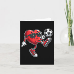 Carte Coeur mignon Jouer Soccer Valentines Jour Soccer B