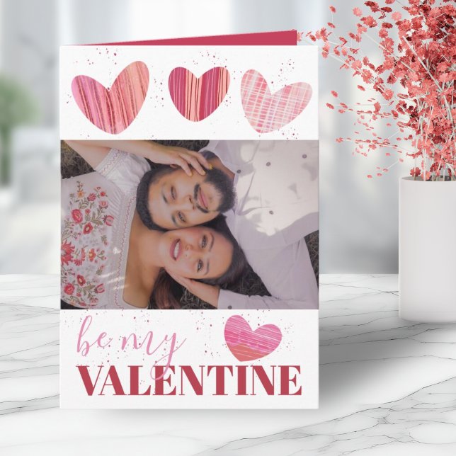 Carte Coeur mignon Valentines rose et rouge (Créateur téléchargé)