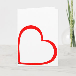 Carte Cœur minimaliste contour rouge sur le côté