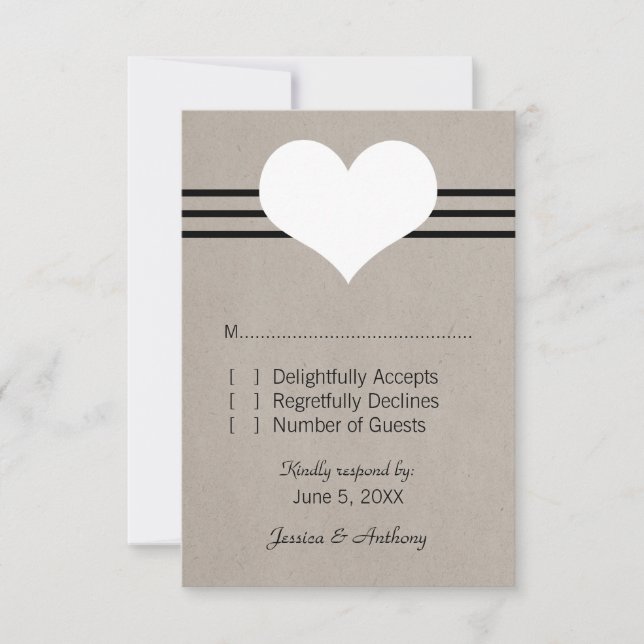 Carte Coeur moderne, Beige (Devant)