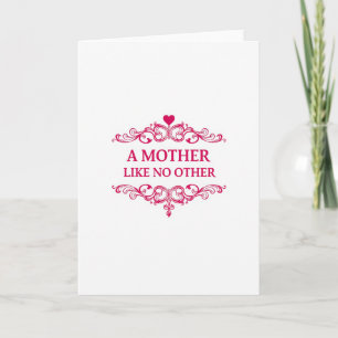 Carte cœur orné "Une mère comme aucune autre"
