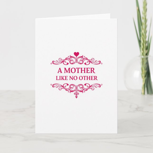 Carte cœur orné "Une mère comme aucune autre" (Devant)