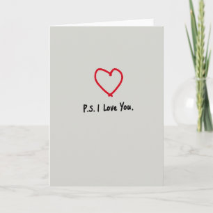 Carte cœur P.S. Je t'aime
