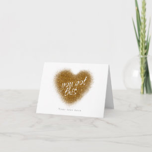 Carte cœur pailletée or VOUS Y ARRIVEREZ Glamour