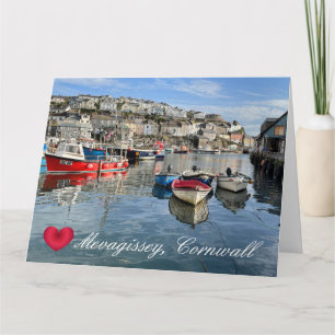 Carte Cœur Personnalisé Mevagissey Quai de Débarquement 