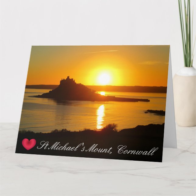 Carte Cœur personnalisé St Michaels Mount Cornwall Couch (Devant)