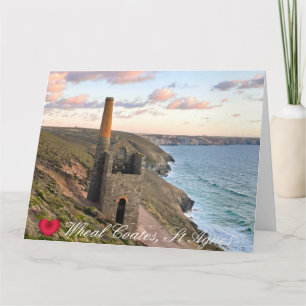 Carte Cœur personnalisé Wheal Coates St Agnes Cornouaill