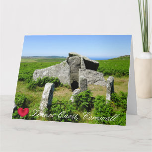 Carte Coeur personnalisé Zennor Quoit Megalith Photo Cor