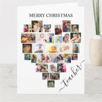 Cœur Photo Collage Script Enseignant Vacances