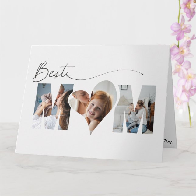 Carte Cœur plié Maman Fête des mères (Orchidée)