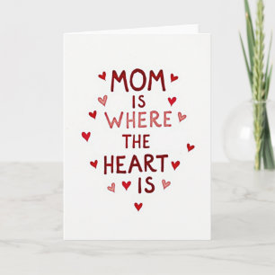 Carte cœur pour maman à l'aquarelle