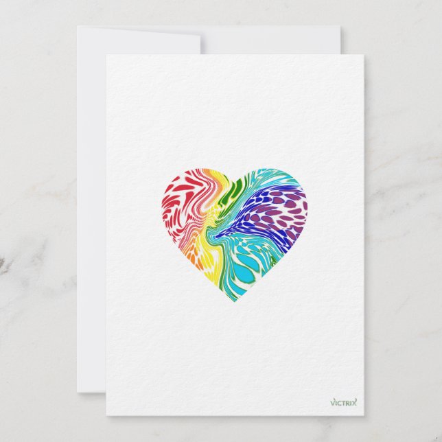 Carte Coeur Rainbow Swirl (Devant)
