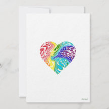 Carte Coeur Rainbow Swirl