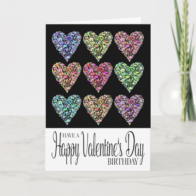 Carte Coeur rempli Heureuse Sainte-Valentin anniversaire (Devant)