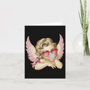 Carte Cœur Rétro de la Saint-Valentin Cupidon soufflant