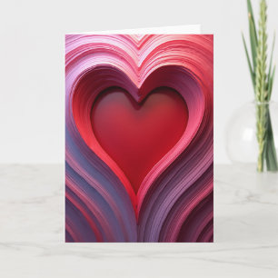 Carte cœur romantique superposé
