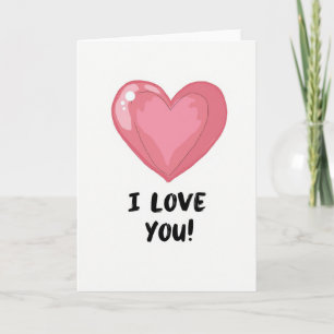 Carte cœur rose brillant « Je t'aime »