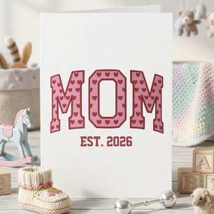 Carte Cœur Rose Doux Maman Lettre Universitaire de l'Ann
