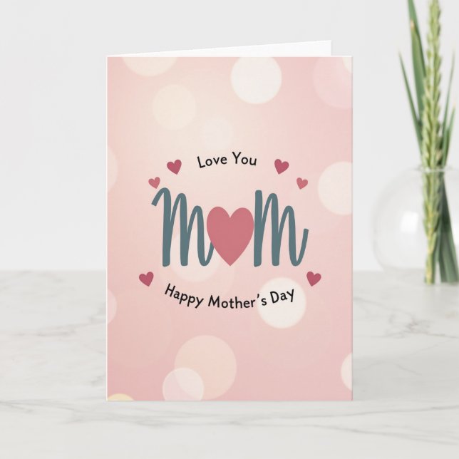 Carte Cœur Rose Maman Sarcelle (Devant)