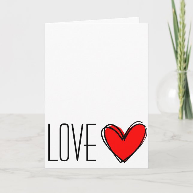 Carte Cœur Rouge AMOUR (Devant)