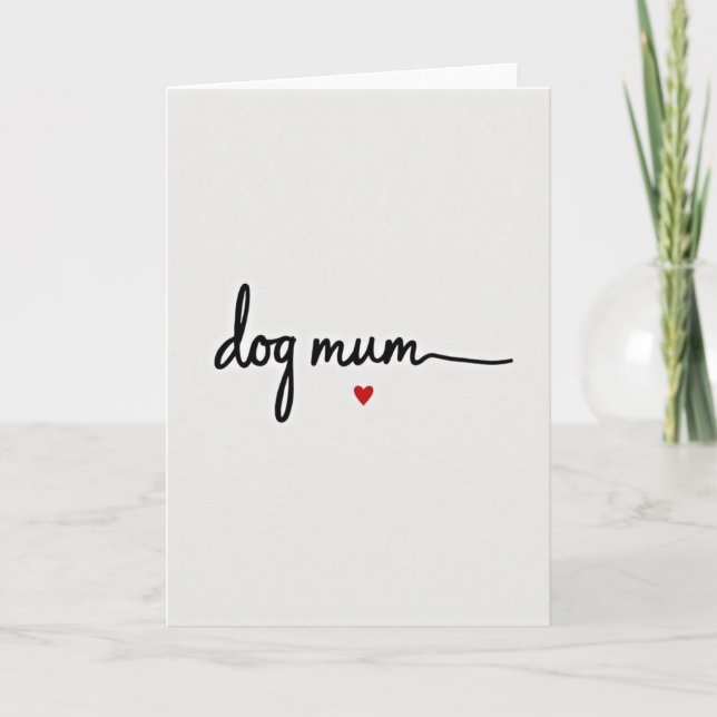 Carte Cœur Rouge Maman de Chien (Devant)